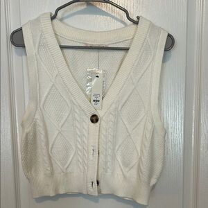 Miami White Cable Knit Cardigan